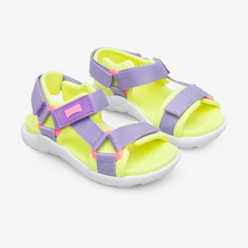 Cheap Camper Wous Kids Sandals US-91837 Purple / Yellow